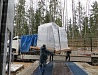 Разгрузка оборудования краном и погрузчиком, такелажные работы