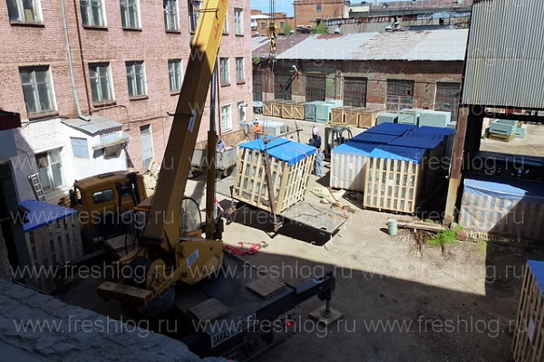 Разгрузка и подъем на 2-ой этаж металлообрабатывающих станков
